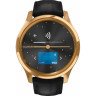 Часы GARMIN VIVOMOVE LUXE золотистые черные с кожаным ремешком 010-02241-22